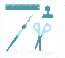 Stanzschablone - Pinsel, Schere + Co